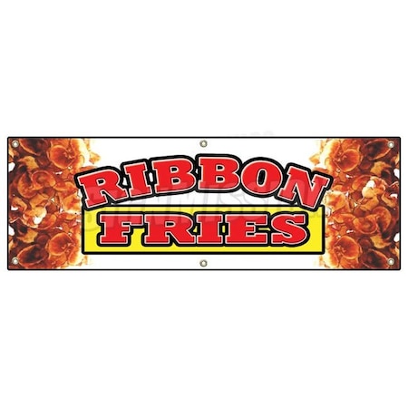 Signmission RIBBON FRIES BANNER SIGN hot chips french signs fresh frys fried B-72 Ribbon Fries